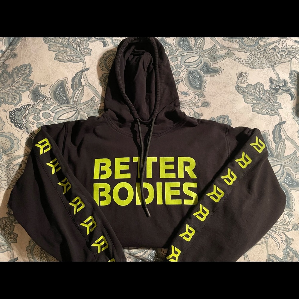 Better Bodies Black and neon green hoodie
